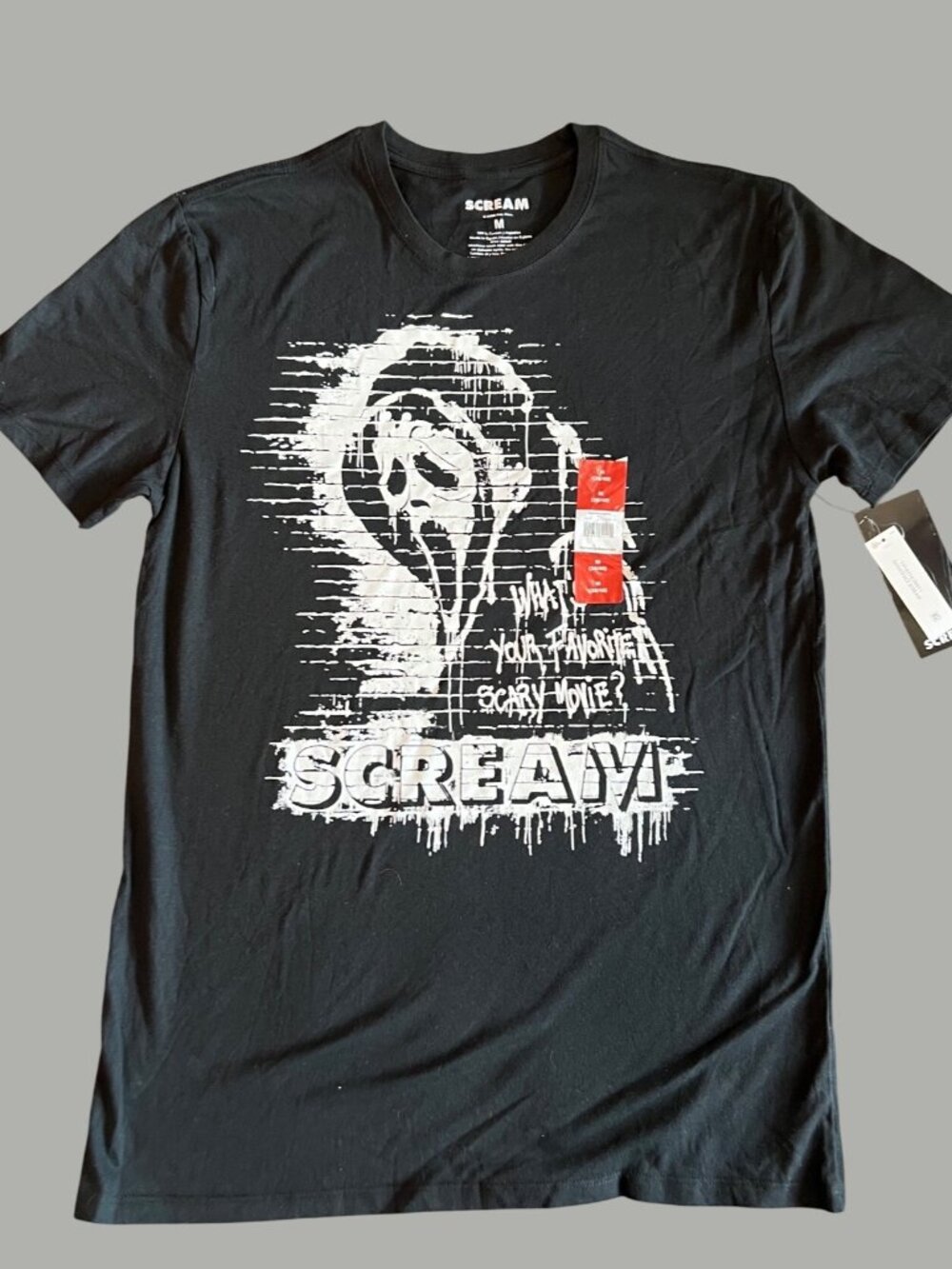Scream VI Ghost Face Graphic T-Shirt Black Medium 100% Cotton Officially License